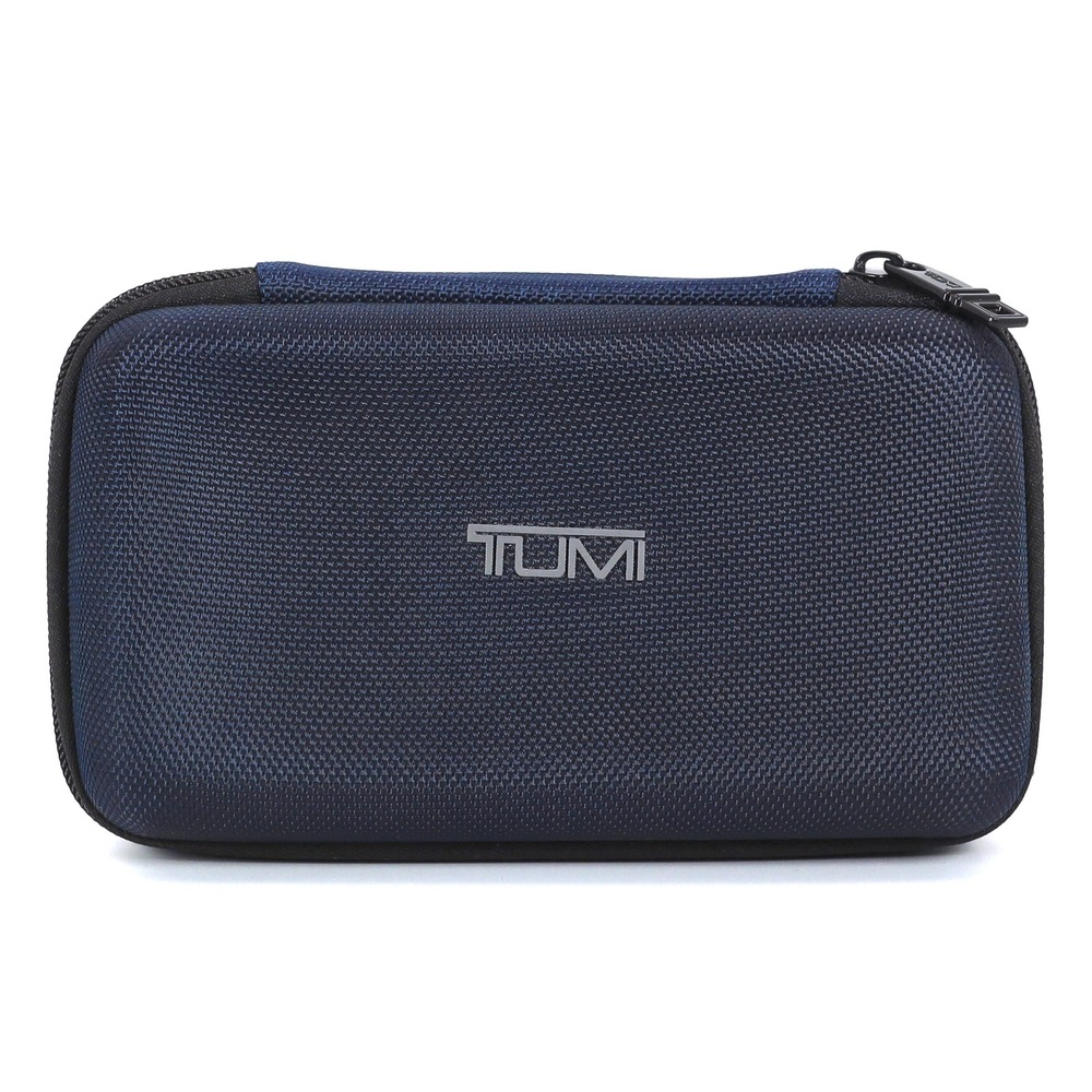 Tumi Amenity Kit Case Navy Blue Hard Shell Travel Organizer Delta Airlines Pouch